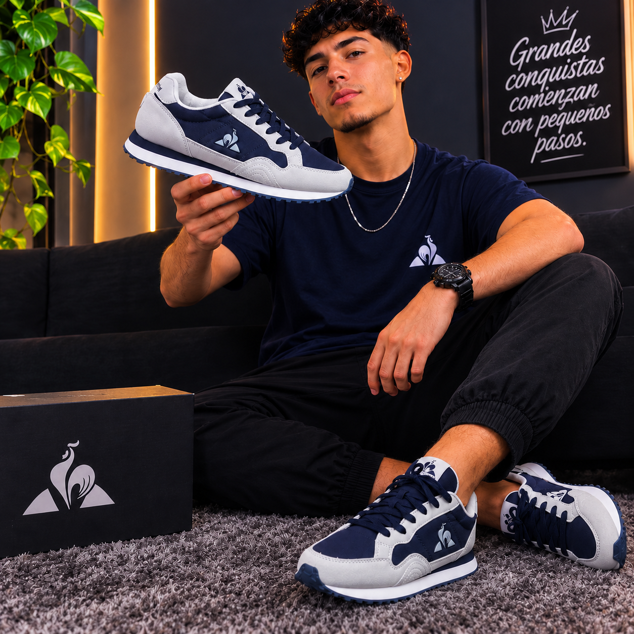 Le Coq Caballero MT Gris Azul | Tenis Originales para Hombre
