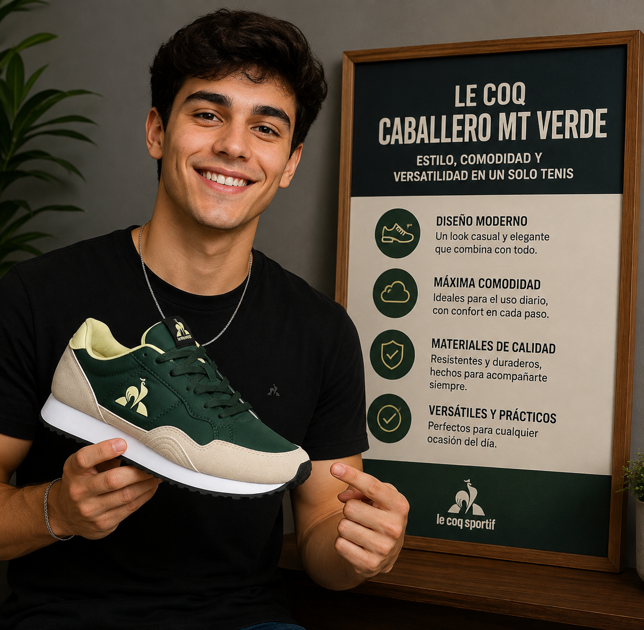 Le Coq Caballero MT Verde | Tenis para Hombre con Estilo y Comodidad